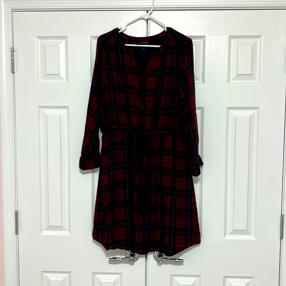 Lane Bryant Dress Maroon/Navy Plaid size 16